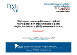 High-Speed Data Acquisition and Optimal Filtering Based on Programmable Logic for Single-Photoelectron (SPE) Measurement Setup