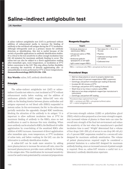 Saline–Indirect Antiglobulin Test