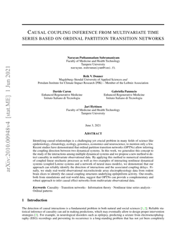 Causal Coupling Inference from Multivariate Time Seriesbasedonordinalpartitiontransitionnetworks