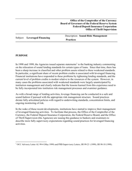 Interagency Guidance on Leveraged Financing (42 KB PDF)