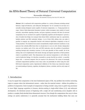 An Rnabased Theory of Natural Universal Computation