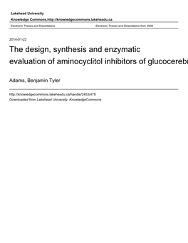 The Design, Synthesis and Enzymatic Evaluation of Aminocyclitol Inhibitors of Glucocerebrosidase