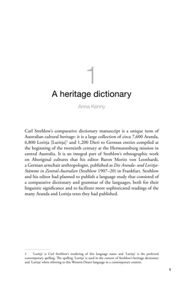 1. a Heritage Dictionary