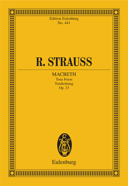 R. STRAUSS MACBETH Tone Poem Tondichtung Op