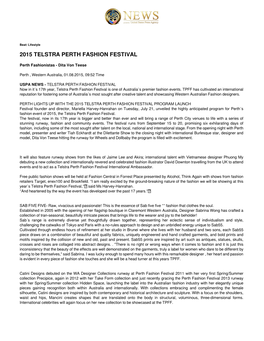 2015 Telstra Perth Fashion Festival