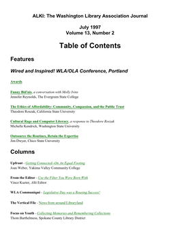 ALKI: the Washington Library Association Journal