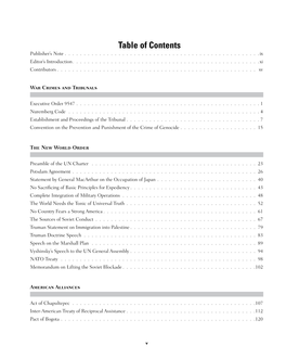 Table of Contents Publisher’S Note