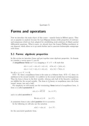 Forms and Operators