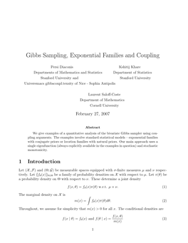 Gibbs Sampling, Exponential Families and Coupling