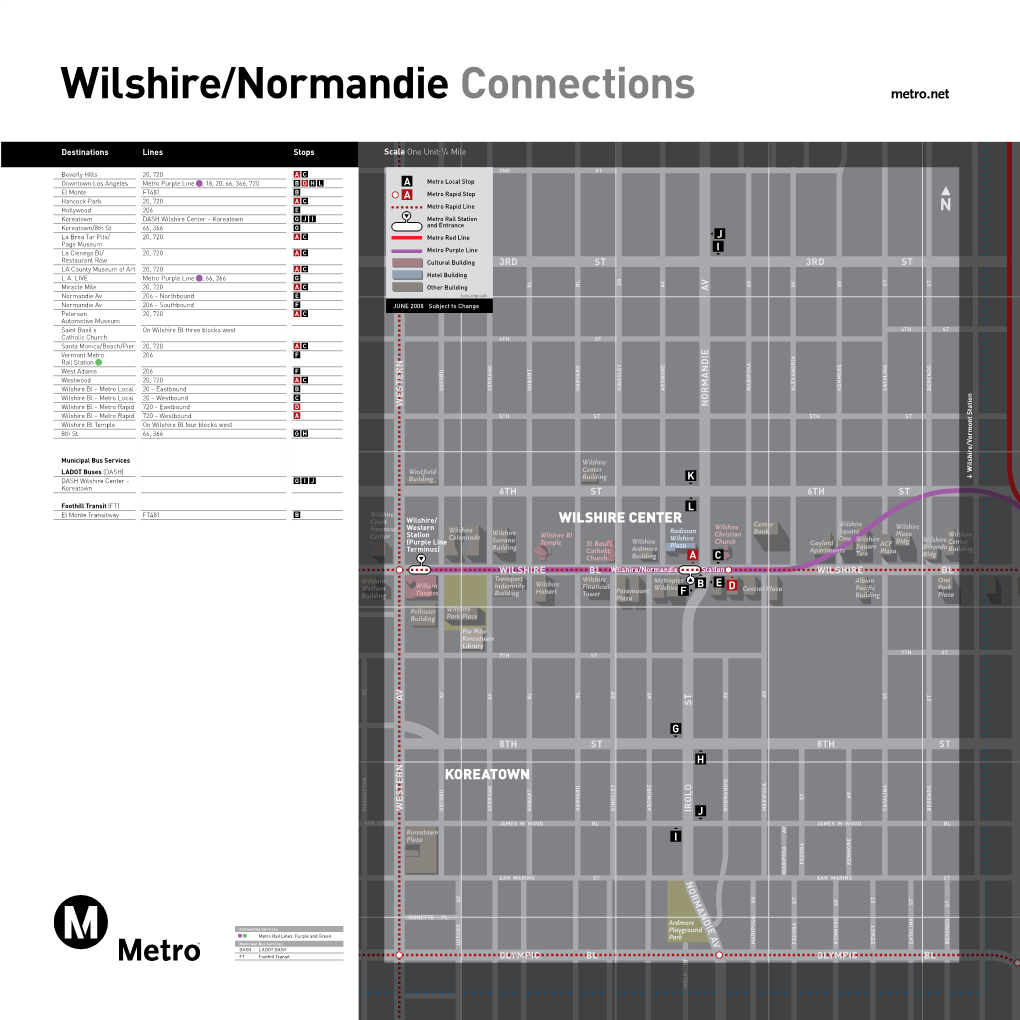 Map -- Purple Line Wilshire/Normandie Station