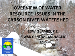 Overview of Water Resource Issues in the Carson River Watershed