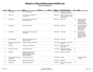 Historic-Cultural Monument (HCM) List City Declared Monuments