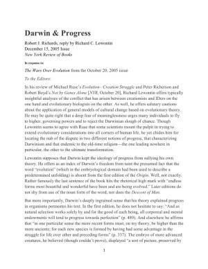 Darwin & Progress