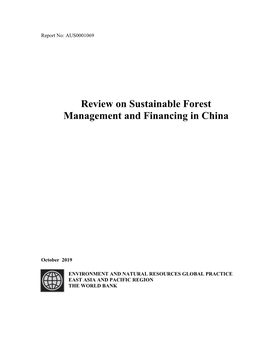 Review on Sustainable Forest Management and Financing in China