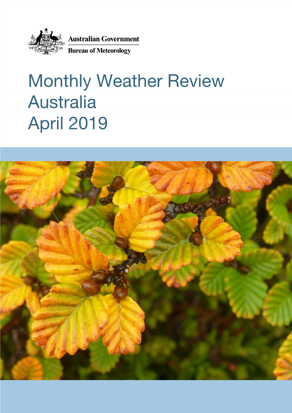 Monthly Weather Review Australia April 2019