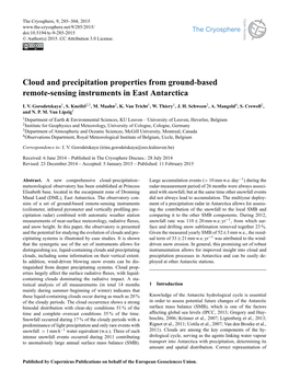 Cloud and Precipitation Properties from Ground-Based Remote-Sensing Instruments in East Antarctica