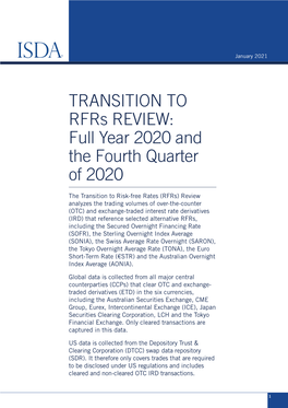 TRANSITION to Rfrs REVIEW: Full Year 2020 and the Fourth Quarter of 2020
