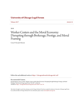 Worker Centers and the Moral Economy: Disrupting Through Brokerage, Prestige, and Moral Framing César F