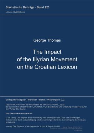 The Impact of the Illyrian Movement on the Croatian Lexicon