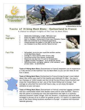 Taste of Hiking Mont Blanc