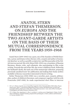 Anatol Stern and Stefan Themerson. on Europa And