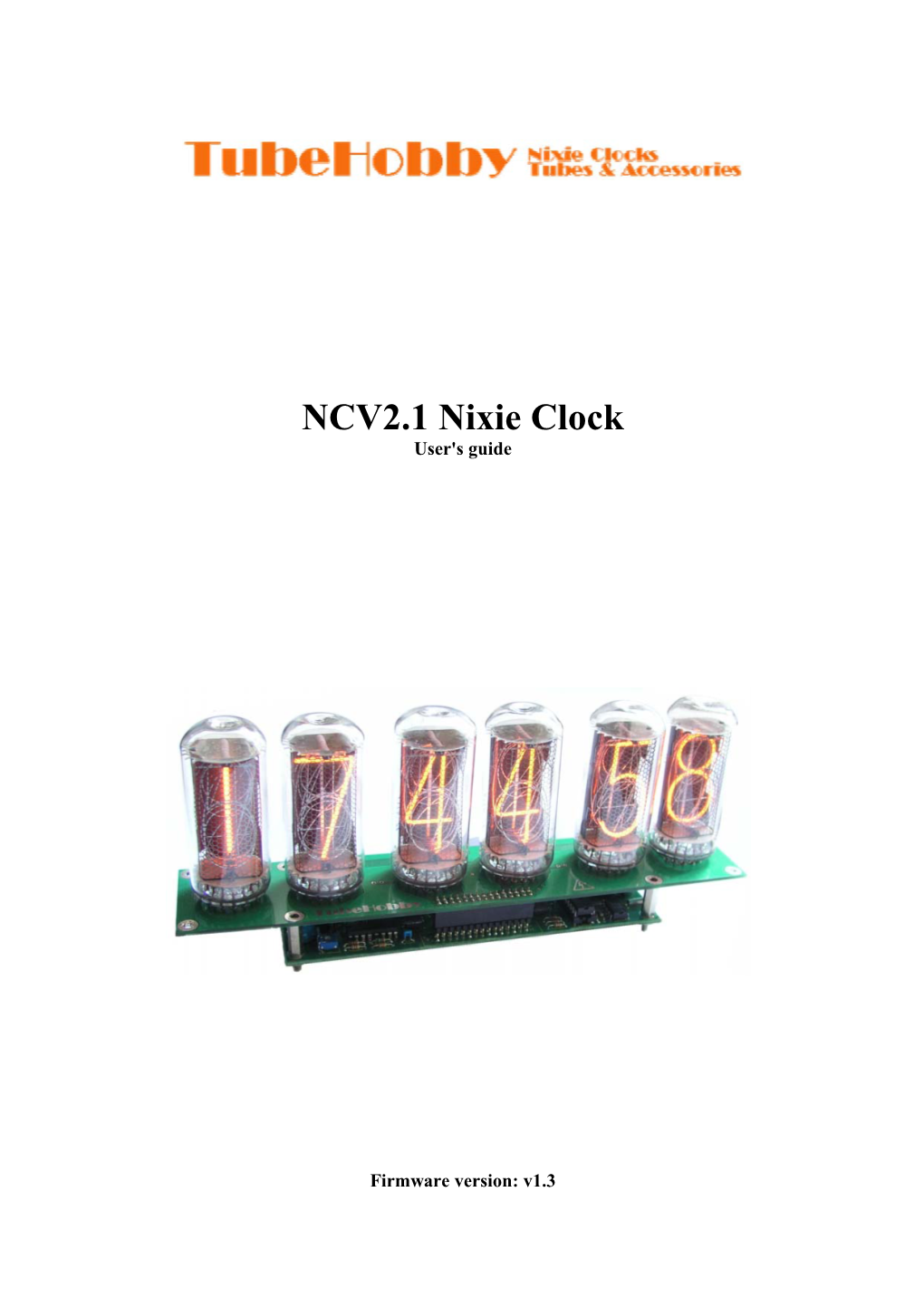 NCV2.1 Nixie Clock User's Guide