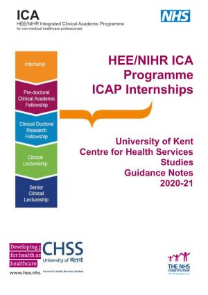 HEE/NIHR ICA Programme ICAP Internships