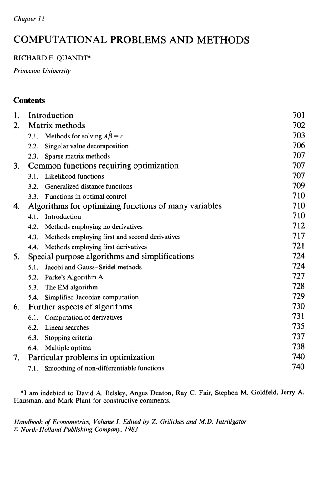 Computational Problems and Methods