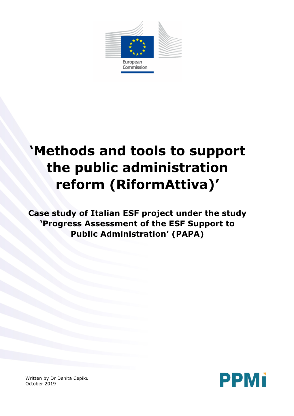 Methods and Tools to Support the Public Administration Reform (Riformattiva)’