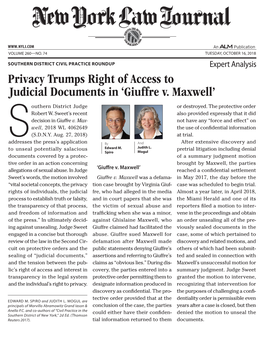 Giuffre V. Maxwell’ Outhern District Judge Or Destroyed