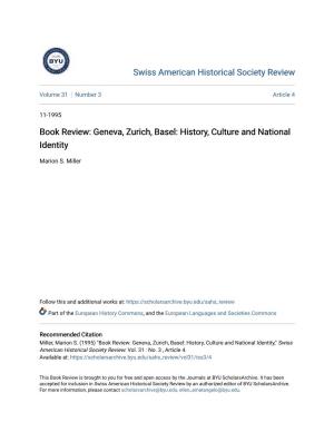 Book Review: Geneva, Zurich, Basel: History, Culture and National Identity