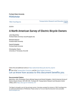 A North American Survey of Electric Bicycle Owners