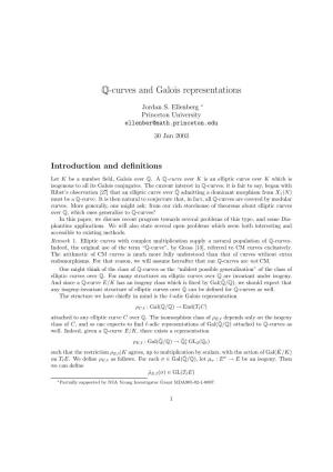 Q-Curves and Galois Representations