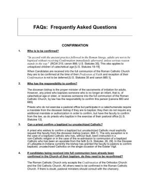 Faqs: Frequently Asked Questions