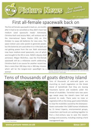 Tens of Thousands of Goats Destroy Island First All-Female Spacewalk