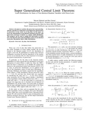 Super Generalized Central Limit Theorem: Limit Distributions for Sums of Non-Identical Random Variables with Power-Laws