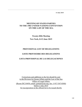 Meeting of States Parties to the 1982 United Nations Convention on the Law of the Sea