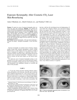 Exposure Keratopathy After Cosmetic CO2 Laser Skin Resurfacing