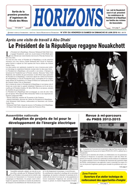 Le Président De La République Regagne Nouakchott