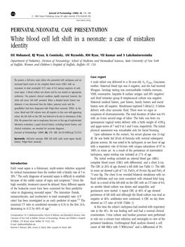 White Blood Cell Left Shift in a Neonate: a Case of Mistaken Identity