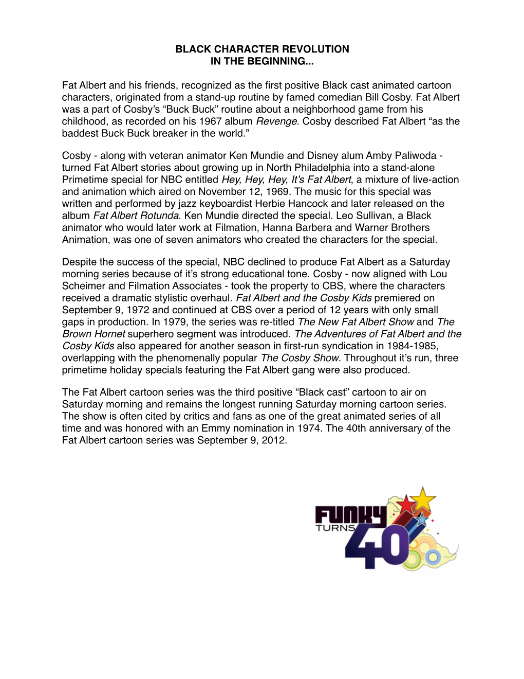 Funky Turns 40 Black Character Revolution Text Panel 2