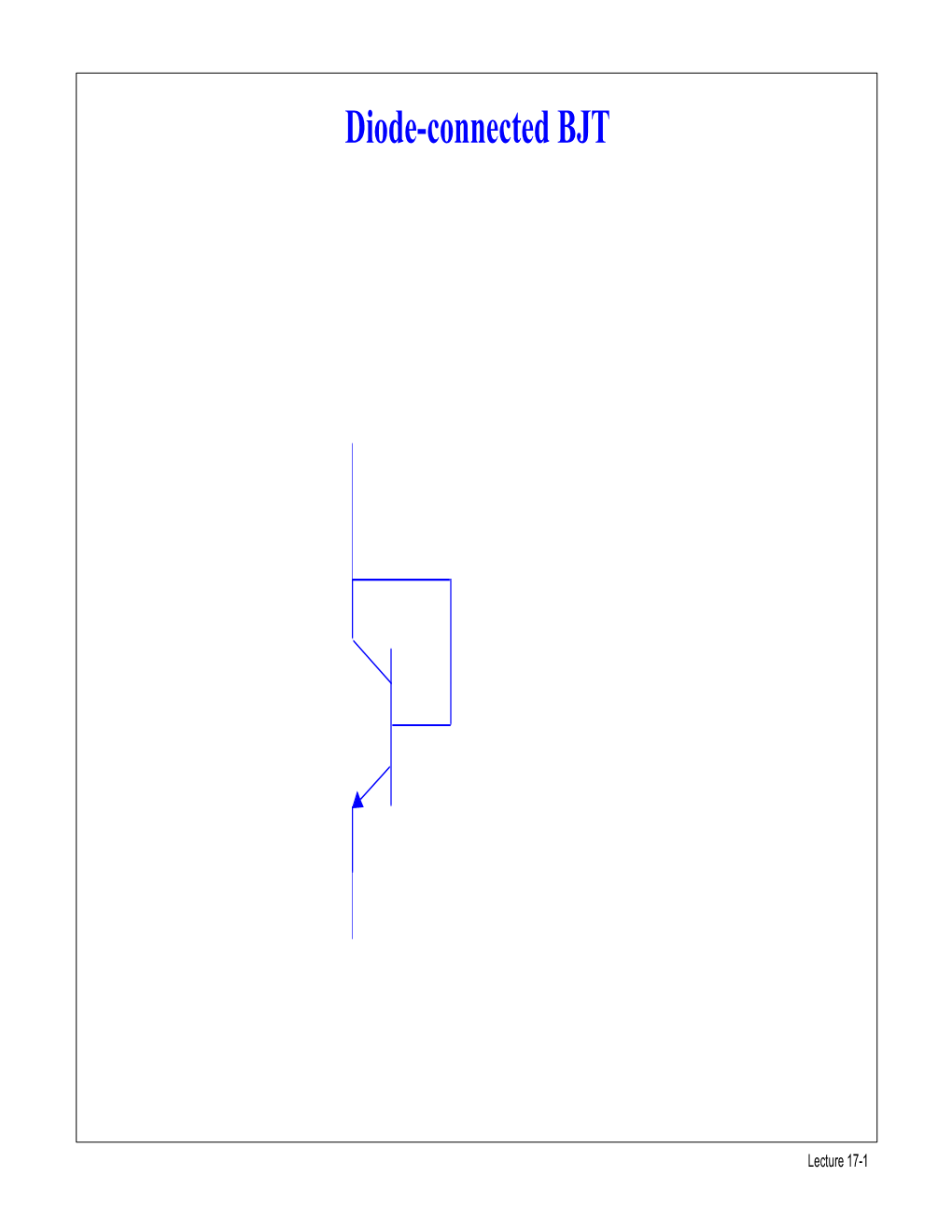 Diode-Connected BJT