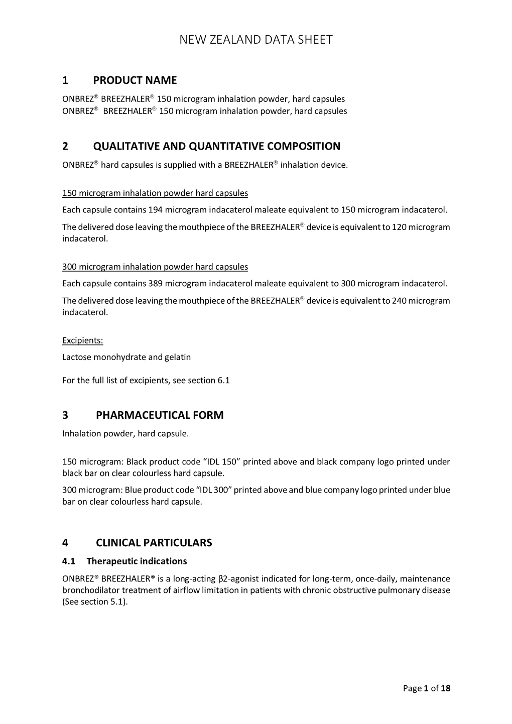 New Zealand Data Sheet