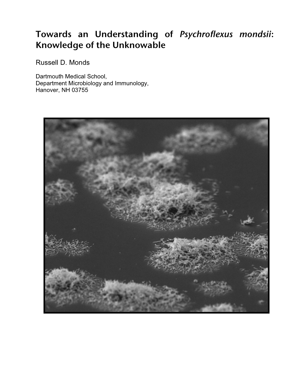 Monds, R. Towards an Understanding of Psychroflexus Mondsi