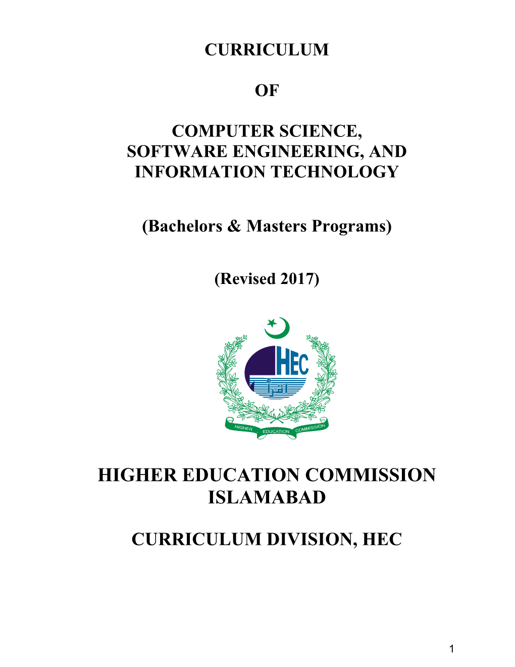 Computer Science, Software Engineering, and Information Technology