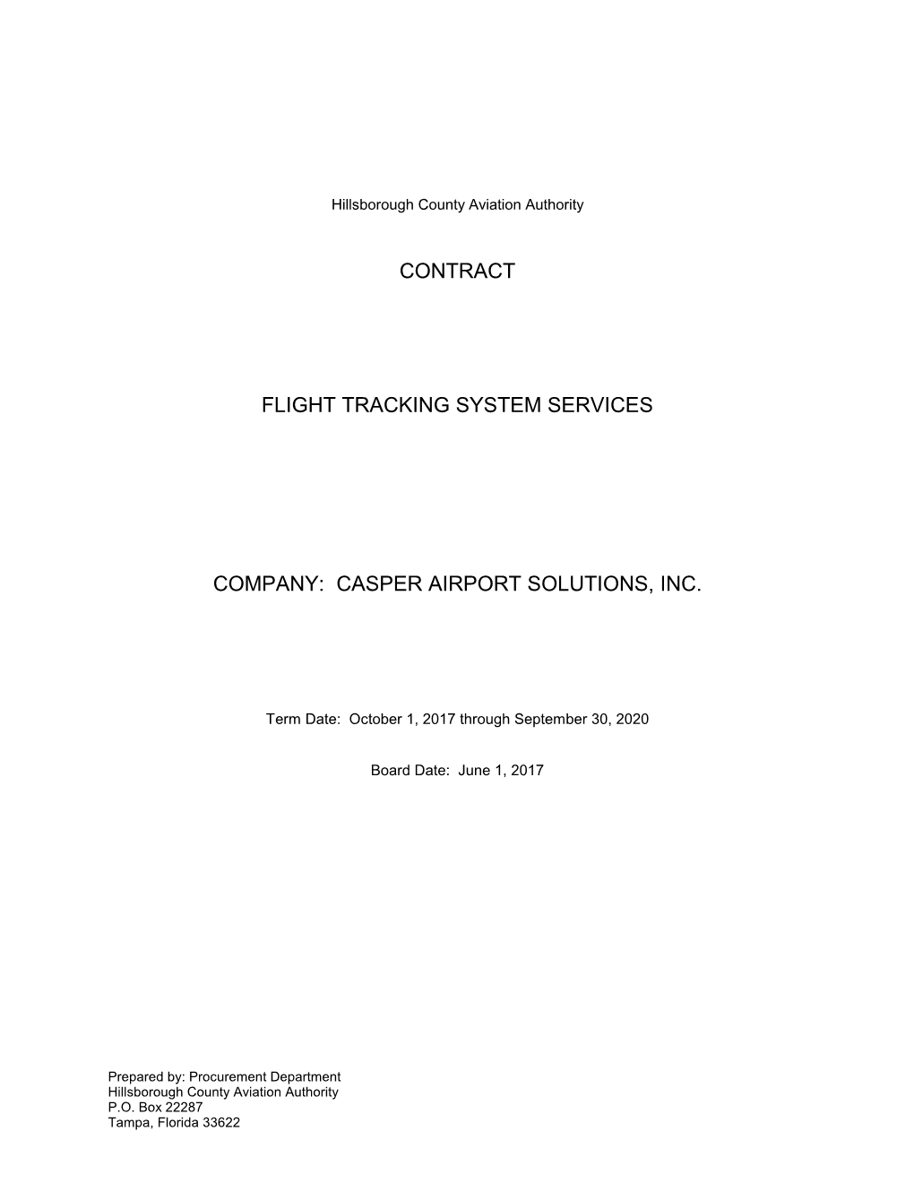 Contract Flight Tracking System Services Company