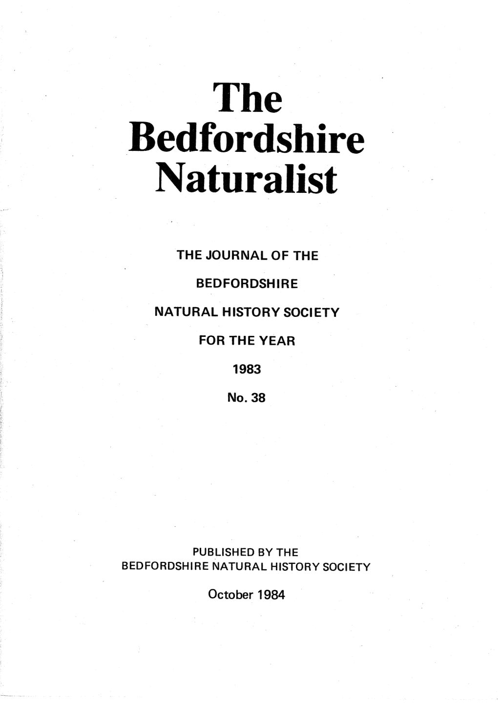 The Bedfordshire Naturalist