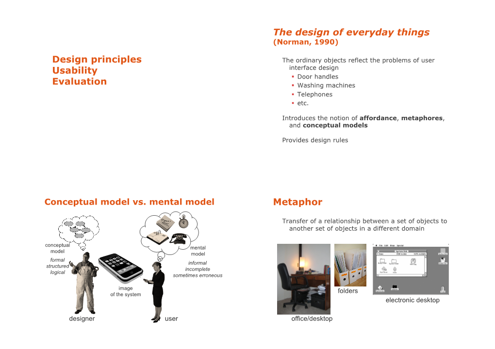 Design Principles Usability Evaluation the Design of Everyday Things