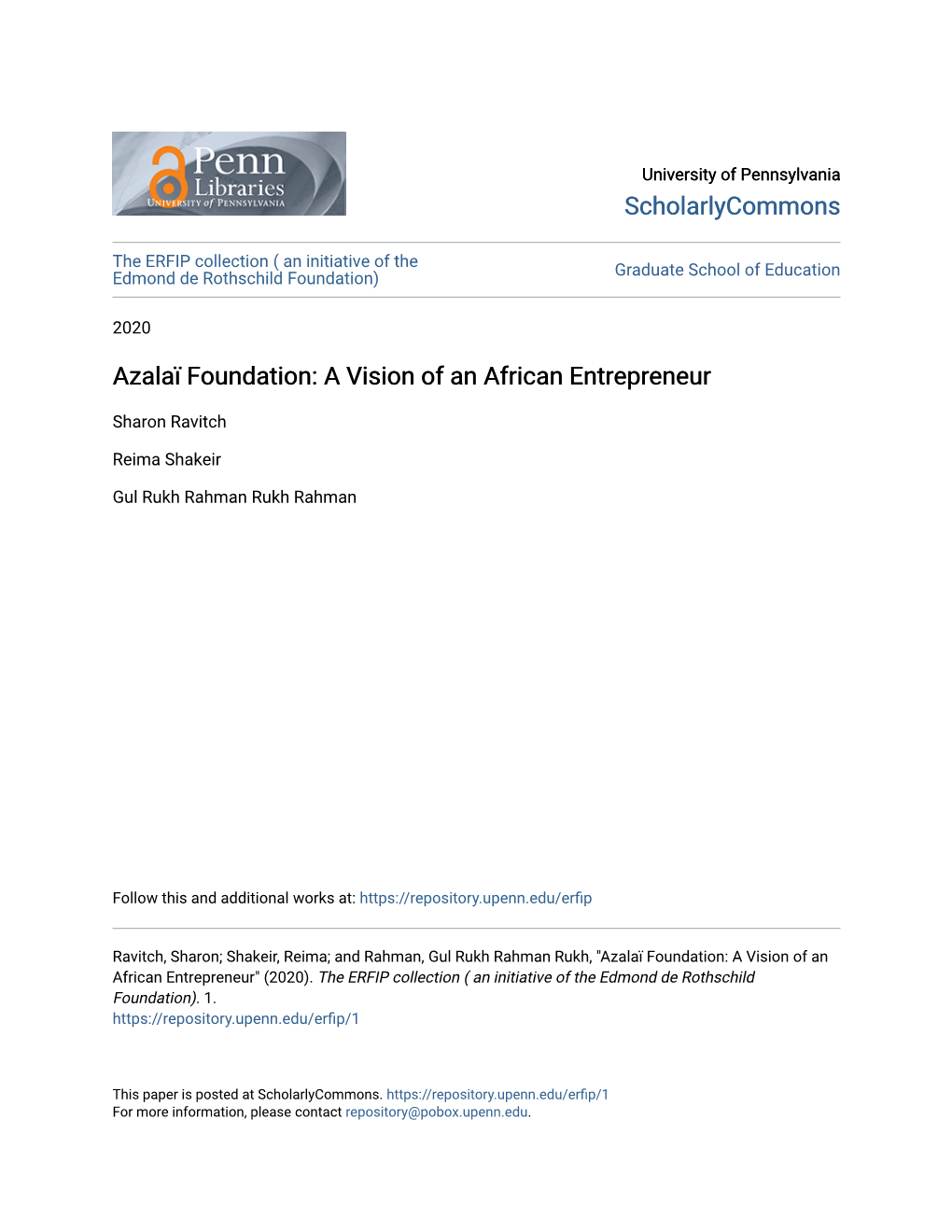 Azalaï Foundation: a Vision of an African Entrepreneur
