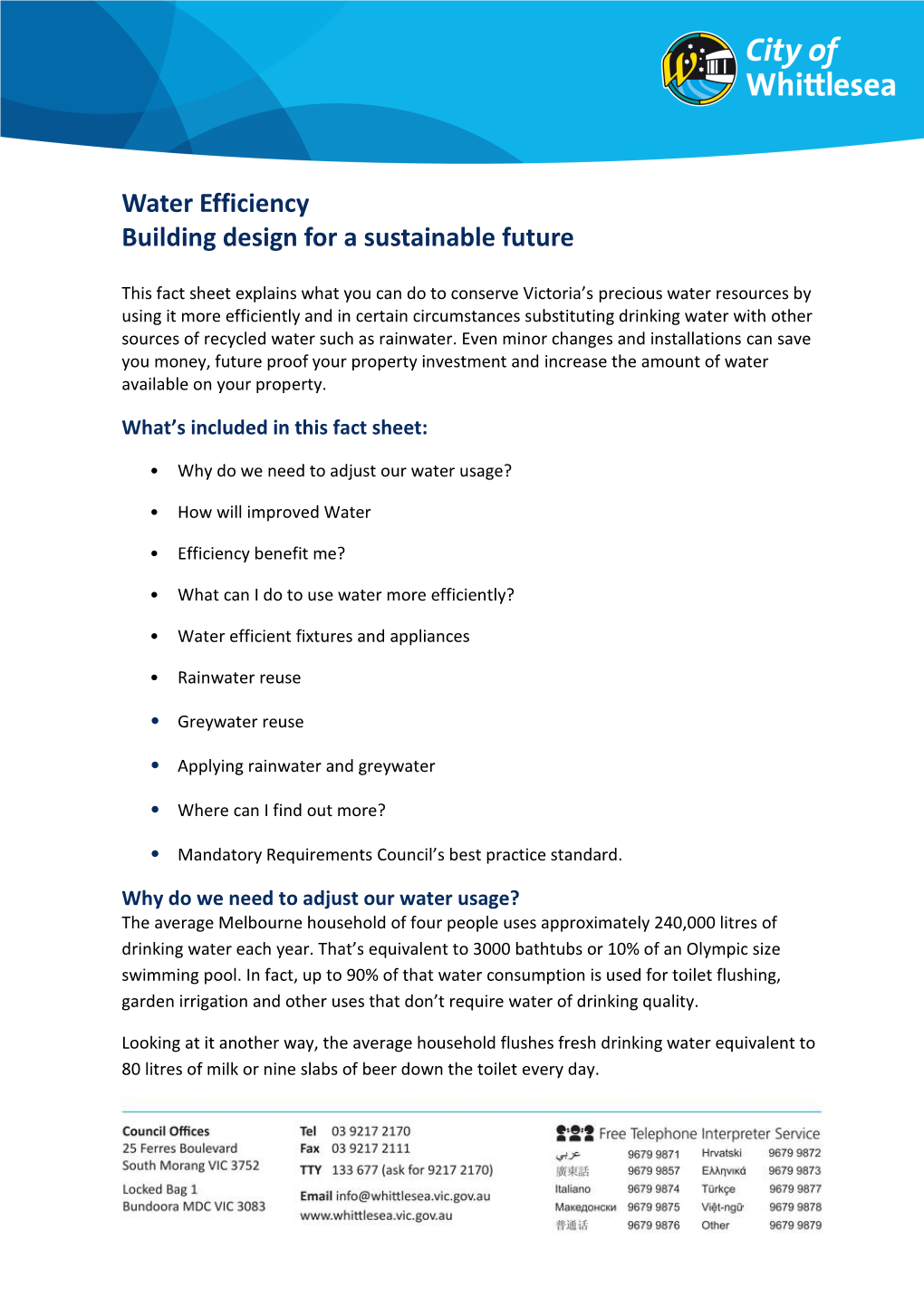 Water Efficiency Building Design for a Sustainable Future